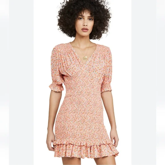 margherita mini dress faithfull Faithfull The Brand Margherita Smocked Mini Dress